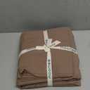 MooMee Bedding Duvet Cover Set 100% Washed Cotton Linen Like Textured Breathable Durable Soft Comfy (Solid Brown, King 104"x90")