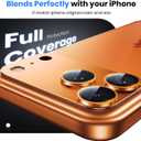 Hoerrye for iPhone 17 Pro Camera Lens Protector - [12FT Shatterproof Military Grade] [Strong Adsorption] Top 9H+ Tempered Glass Camera Screen Full Protective Cover Case Friendly,Cosmic Orange