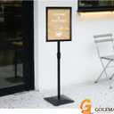 Adjustable Sign Stand for Display, with Upgraded Iron Base, Pedestal Floor Signage Stand Holder for Outdoor or Indoor Advertising (8.5 x 11, Black, 3Pack)
