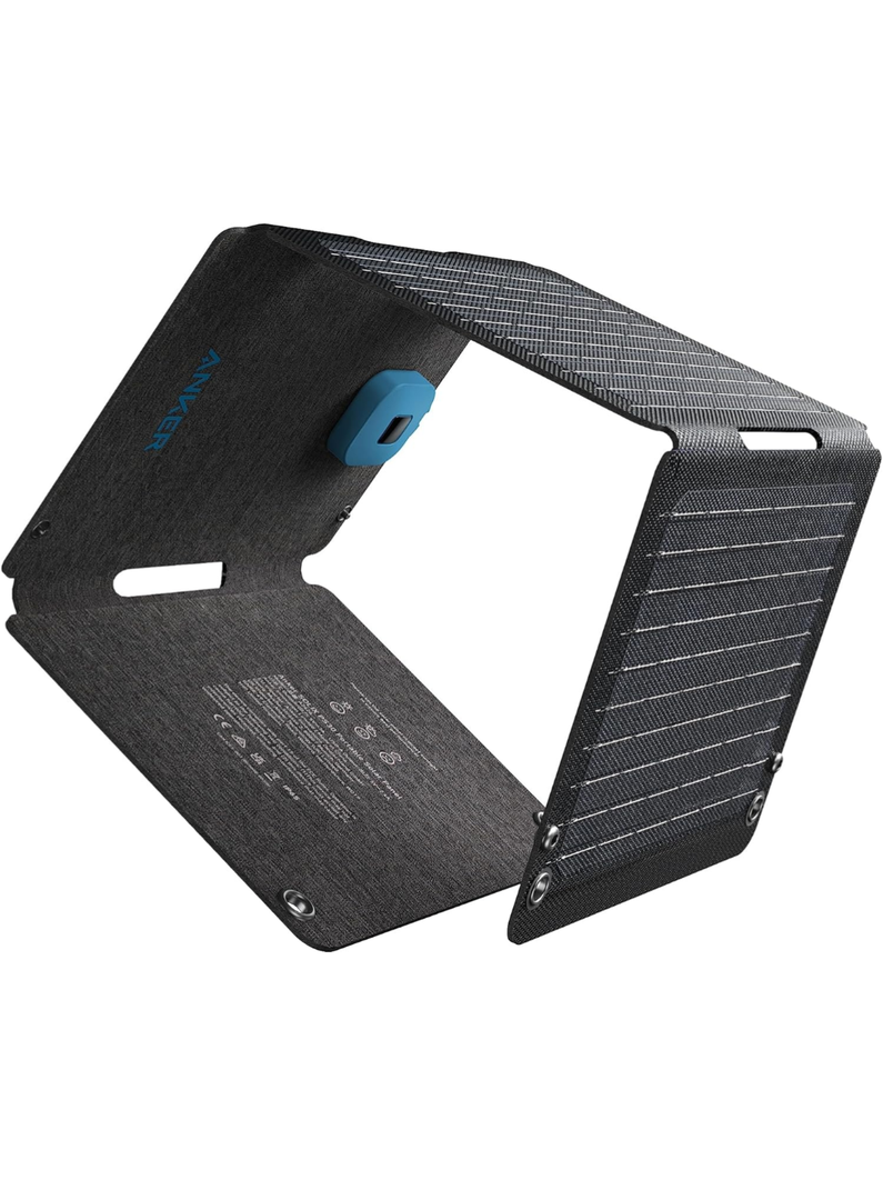 Anker Solix PS30 Solar Panel, 30W Foldable Portable Solar Charger, IP65 Water and Dust Resistance, Ultra-Fast Charging, Charges 2 Devices at Once, for Camping, Hiking, and Outdoor Activities.