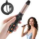 Cordless Curling Iron Hair Curler: Mini USB Rechargeable 4000 mAh 3 Temp Setting Travel Portable Hair Curler with 200 Million Negative Ion Cordless Curling Iron (9.84, Black)