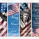 4Pcs Independence Day Church Banners for Sanctuary Wall 250 Anniversary USA 4th of July Religious Hanging Backdrop Church Banner with Scripture Worship Bible Verses for Patriotic Holiday Decor
