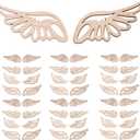 IMIKEYA 80pcs Angel Wings Wooden Patches Unfinished Wooden Slices Crafts Blank Wood Slices for Christmas Wedding Party DIY Crafts Home Decor