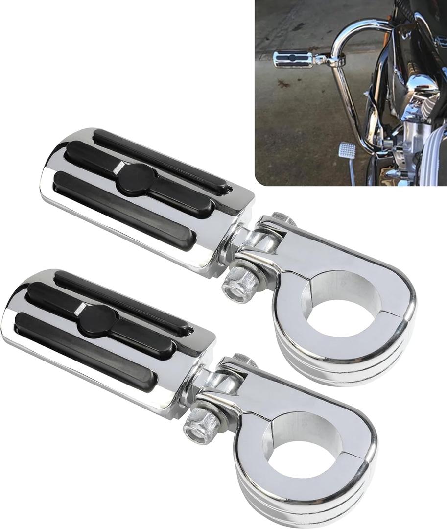 Highway Pegs,Motorcycle Foot Pegs,Car Accessories 1-1/4"Motorcycle Highway Pegs,Crash Bar Foot Pegs,Multi Angle Adjustable Highway Pegs,Suitable for 1.25" Engine Foot Pegs Bracket Clamp