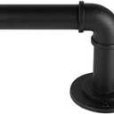Industrial Curtain Rods for Windows 48 to 84 Inches, Blackout Wrap Around Curtain Rod, for Indoor and Outdoor, 7/8 Inch Diameter, 65 to 105 Inches, Black