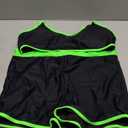 Women Two Piece Swimsuits with Boyshort High Waisted Bikini Set Sporty Tummy Control Bathing Suit Athletic Color Block (X-Large, Black Neon Green)