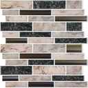 STICKGOO Thicker Design Peel and Stick Tile Backsplash, 1212Stick on Backsplash for Kitchen, Self Adhesive Tile for Kitchen Backsplash and Bathroom(10 Sheets, Gray) (12in X 12in, Sandstone Look)