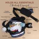 Rexmore Puffer Quilted Fanny Pack Diaper Bag for Mom - Womens Compact Crossbody Purse with Portable Changing Pad & Wipes Pouch, Travel & Quick Errand Baby Essentials Organizer(Black)