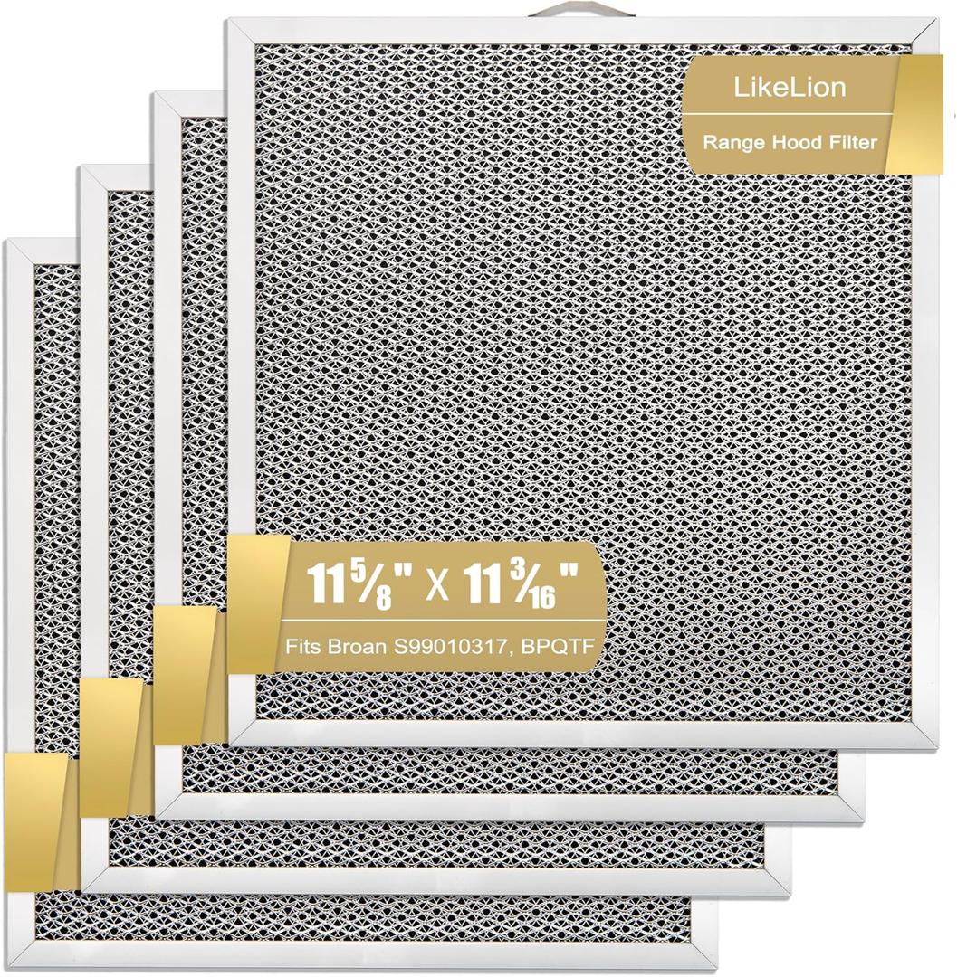 Range Hood Filter Replacement 11-1/4" X 11-5/8" For Broan Nutone QT2000 WA6500, 99010317, BPQTF, WA65F, S99010317 Ductless Stove Vent Filter 4-Pack