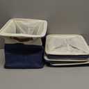 Univivi 13 inch Storage Baskets with Hard Bottom 4 Pack 13 x 13 x13 Cube Storage Bins Foldable Fabric Storage Bins for Shelves, Closet(Blue, Hard Bottom-13 Inch)