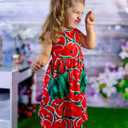 Little Girls Summer Sleeveless Dress Toddler Print Casual Sundress 2-7 Years (Watermelon)