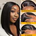 10 Inch Bob Wig Human Hair 13x4 HD Lace Front Wigs Human Hair Pre Plucked Short Bob Wig Lace Frontal Wigs for Black Women Human Hair