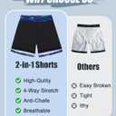 westwolf Boys Swim Trunks Compression Liner Bathing Suit Quick Dry Swimsuit 5-16T (10-12, A White Blue 02)