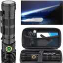 Rechargeable Flashlight High Lumens, High Lumens Super Bright Magnetic Flash Light, Long-Range Zoomable LED Flashlights for Emergency, Searching, Waterproof Flashlight Dimmable (K2301S)