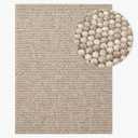 Scandilivin Homes 100% Wool Hand Woven Knit Popcorn Rug (6'x9' - Beige)