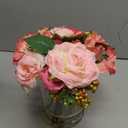 XIALON Pink Artificial Flowers Silk Rose Bouquet Hydrangea Peony Bride Fake Flower Home Wedding Decoration