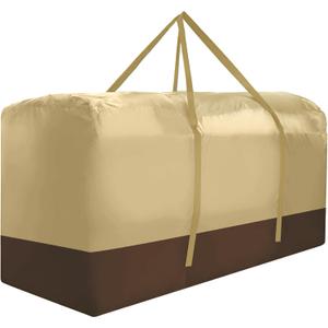Outdoor Cushion Storage Bag Extra Large 420D Oxford Waterproof Dust Proof Outdoor Zippered Patio Cushion Storage Bag (Beige)