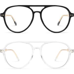 AMOMOMA Retro Blue Light Aviator Reading Glasses for Women Men,Vintage Computer Reader Frame 2.0 1.5 AM6155