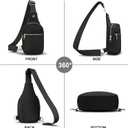 VOROLO Large Sling BagCrossbody Waist Pack Sling Bag Women Sling Chest Bag with Ajustable Strap Small Trendy Sling Crossbody Bag Black 03