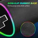 ToLuLu RGB Wireless Charging Gaming Mouse Pad, 7.5/10/15W 10 Light Modes LED Mouse Pad Computer Keyboard Mat Mousepad, 800x300x4MM Extended Large Big Desk Pad Desk Mat, Game Console Buttons Black