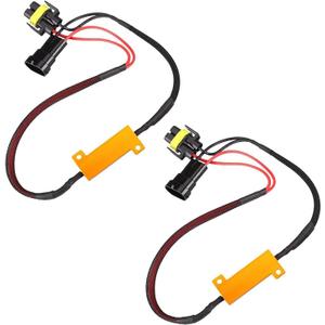 2 PCS Car H11 LED Canbus Decoder, 50W 6ohm LED Light Resistor Anti-Flicker Eliminator, Resistor Decoders Error Free Harness, for H11 Model Bulbs (Black)