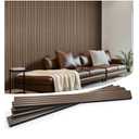 Wood Slat Wall Panels 4 Pack 94.5" x 7.9", Acoustic Wooden Panel for Wall, Soundproof 3D Fluted Panels for Interior Wall Decor, Living Room, Bedroom - Walnut