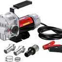 TOPWAY 12V DC Gasoline Diesel Pump 10GPM Self-priming Electric Oil Transfer Pump With Handle, Overheat Protection, Explosion-Proof, Built-in Bypass, for Gasoline Fuel Diesel Kerosene Removal