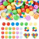 54Pcs Autism Awareness Silicone Bead Autism Cube Letter Rubber Beads Rainbow Heart Puzzle Silicone Beads for Pens Jewelry Making Keychain Lanyard DIY Crafts (Mix Sizes)