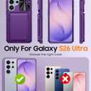Vizvera for Samsung Galaxy S26 Ultra Case Wallet RFID [Cards Holder][Camera Cover][Edge Raised] Full Body Rugged Shockproof Silicone Phone Case for Galaxy S26 Ultra 6.9" 2026,Purple
