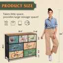 WLIVE 7 Drawer Dresser TV Stand, Entertainment Center, Media Console Table with Metal Frame and Wood Top for TV up to 45 inch, Chest of Drawers for Bedroom, Living Room, Floral Painted