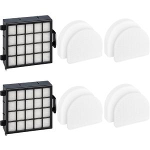 Leemone AZ4002 Replacement Accessories for Shark AZ4000 AZ4000C AZ4002 AZ4002W POWERDETECT Upright Vacuum Cleaner, 2 Post-Motor Filters, 4 Foam & Felt Filters, 10 Pack
