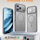 TOCOL for iPhone 17 Pro Case, Compatible with Magsafe Charger, Full Camera Protection, Translucent Matte Phone Case for 17 Pro 6.3 inch (Gray)