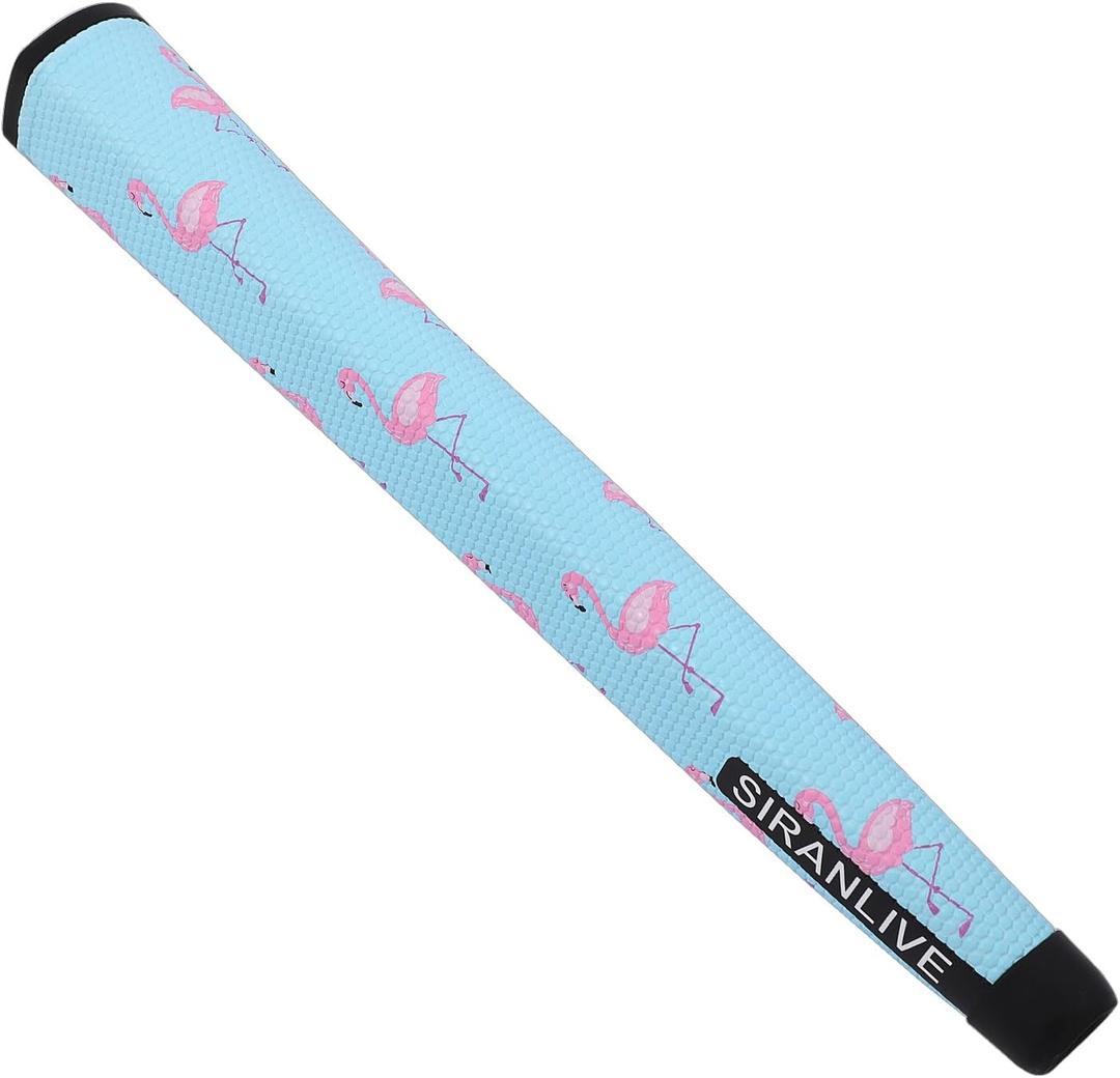 Golf Putter Grip Light Weight Breathable Leather Soft Leather Golf Grips (Blue&Pink)