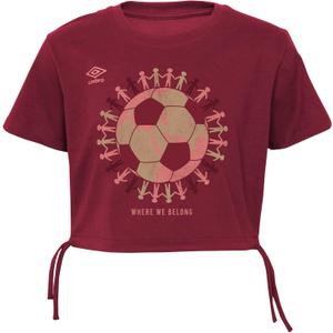 Umbro Girls Cinched Bottom Tee (Red, M)