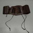 XZQTIVE Lace Corset Belts for Women Elastic Stretchy Tied Waspie Wide Cinch Waist Belt for Dress (Brown, S)