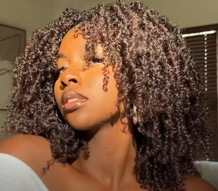 Yanky Twist Crochet Hair 10 Inch 10 Packs Pre-Twisted Brown Micro Spring Twist Boho Senegalese for Black Women(4#, Total 200 Strands)