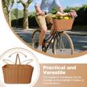 Bike Basket Front, Large Wicker Baskets for Bike, Hand-Woven Bicycle Basket with Iron Framework, Detachable Front Handlebar Bike Basket