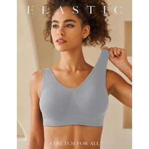 Womens Sports Bras, Large Yoga Comfort Seamless Stretchy Sports Bra for Women 2 Pack