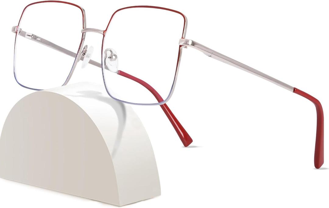 Blue Light Glasses, Stylish Anti Blue Light Blocking Glasses for Computer Reading, Gaming, TV, Phones (Z-red Blue)