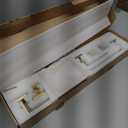 Brushed Gold Bathroom Towel Bar Sets Premium Stainless Steel 4-Piece Bathroom Hardware Set Wall Mounted Square Bathroom Accessories Kit