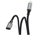 AGVEE 2 Pack 1ft Lightning Extension Cable, Braided Female to Male Extender Full Function Cord Compatible with iPhone iPad, Data Sync Video Audio & Charging Connector Adapter, Dark Gray