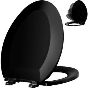 Angol Shiold PP Slow Close Toilet Seat (Elongated, Black)