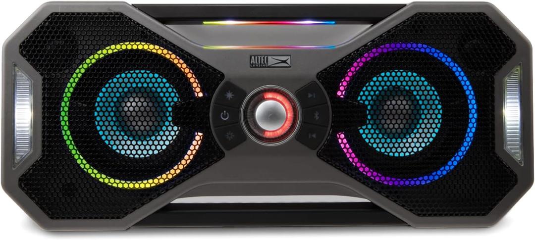 Altec Lansing Mix 2.0 - Waterproof Bluetooth Speaker with Strong Bass, Portable Speaker for Travel & Outdoor Use, 100 Foot Range & 20 Hour Playtime (Steel Gray)
