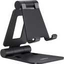 Nulaxy Dual Folding Cell Phone Stand, Fully Adjustable Foldable Desktop Phone Holder Cradle Dock Compatible with iPhone 17 16 15 14 13 12 11 Pro Max Xs Xr X 8, Nintendo Switch, All Phones