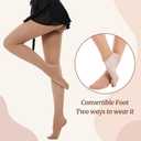 Yilanmy Dance Tights for Women Convertible Transition Ballet Tights Ultra Soft Opaque Pantyhose 3 Pairs (Large-X-Large, Light Suntan)