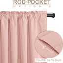 100% Blackout Shield Linen Blackout Curtains for Bedroom 108 Inches Long, Back Tab/Rod Pocket Living Room Drapes, Thermal Insulated Blackout Curtains 2 Panels Set, 50" W x 108" L, Blush Pink
