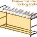Hleelomi 3-Tier Expandable Shoe Rack,Adjustable Shoe Shelf Storage Organizer Heavy Duty Metal Free Standing Shoe Rack for Entryway, Closet,Living Room,Dorm,Black
