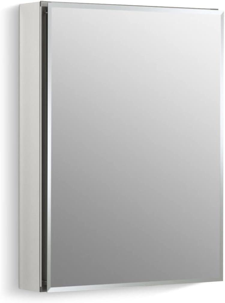 Kohler CB-CLC2026FS Frameless Bathroom Mirror Medicine Cabinet, Single Door, Rectangular Beveled Edge Frame, Bathroom Cabinet Mirror, Adjustable Shelves, 20 in. W x 26 in. H