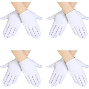SATINIOR White Kids Gloves White Cotton Cosplay Costume Dress Wrist Formal Gloves for Party Girls Boys, 4 pcs