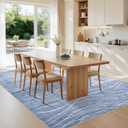 WITSHOCK 9x13 Area Rug, Washable Rugs for Living Room, Large Carpet Non-Slip Stain Resistant Soft Thin Rug, Modern Striped Rugs for Bedroom Dining Room Office Kitchen Nursery, Blue